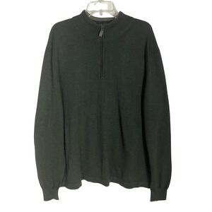 JOS A. BANK Traveler Collection Sweater Men‎ Size XXL Merino Wool Zip Neck Green